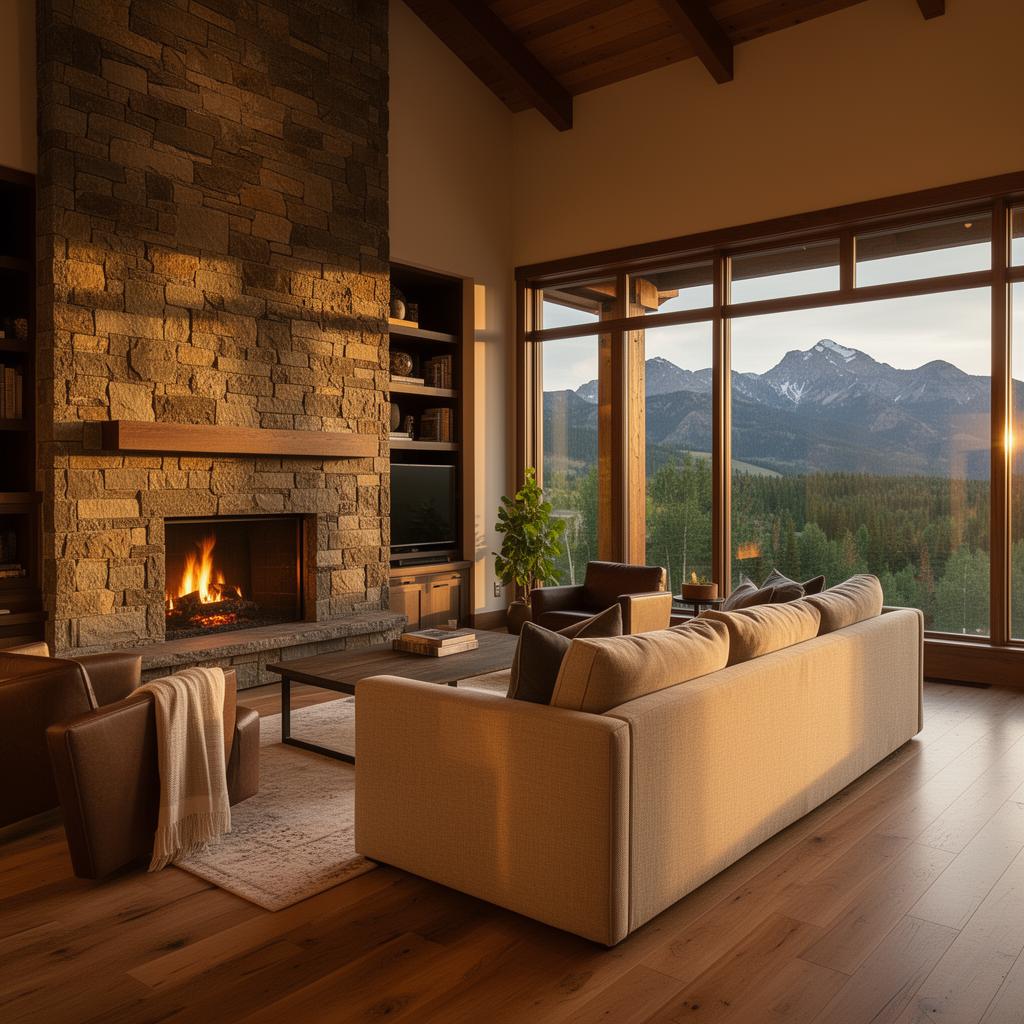 Mountain-view living room remodel